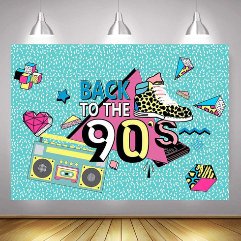Art Studio 90's Theme Music Party Photography Backdrops Hip-Hop Colorful Graffiti Style Photo Booth Studio Props Let's Glow Party Decor Supplies R...