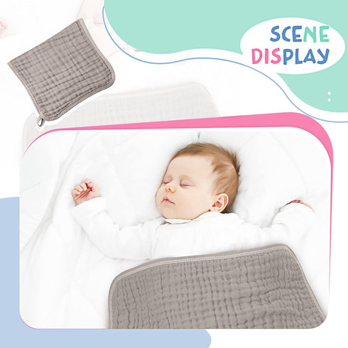 Irenare 6-Piece Large 20x10 Inch Muslin Burp Cloths - Multi-Color, Classic Pattern, Soft Cotton, Absorbent Layers, Baby Burping Cloths, Washcloths...