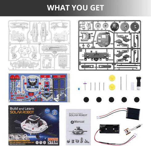 STEM Projects for Kids Age 8-12 Solar Robot Learning Building Science Kit with Solar Panel & Battery Powered 6 in 1 Experiment for Kids, Christmas...