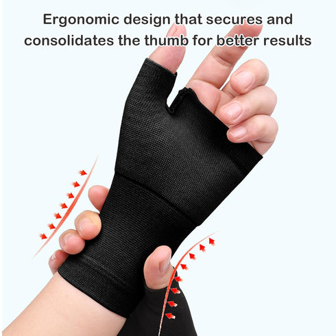 Wrist and Thumb Support for Joint Pain, Tendonitis, Sprain, Hand Instability, lightweight Wrist Compression Sleeves with Thumb Support (Black, XX-...