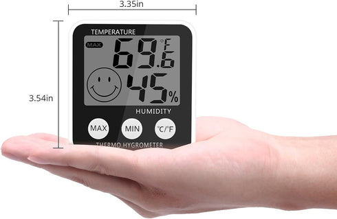 TiToeKi Digital Hygrometer Indoor Thermometer Humidity Monitor Gauge 2-in-1 Monitor? for Room Greenhouse Office Hotel