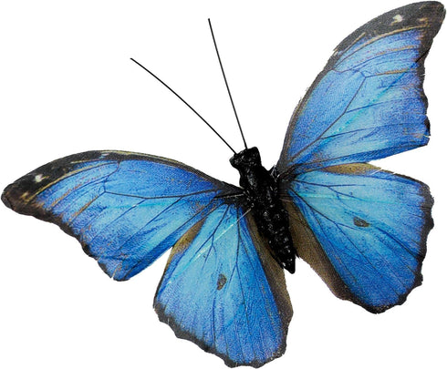 Berfutall-Morpho Butterfly Feather Butterflies on Picks Floral Supplies Set of 12 pcs Halloween Thanksgiving Decorations…...