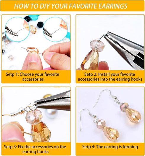 360 Pcs 925 Sterling Silver Earring Hooks Kit?Include Ear Wires Hypo-allergenic Earring Fish Hooks, Open Jump Rings, Clear Silicone Earring Backs ...