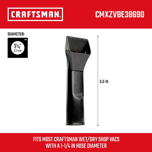 CRAFTSMAN CMXZVBE38690 1-1/4 in. Car Nozzle Wet/Dry Vac Attachment for Shop Vacuums...