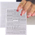 Letters Nail Art Stickers English Alphabet Nail Decals 3D Self-Adhesive Metallic Gold Silver Nail Sticker Black White Letter Nail Art Supplies for...