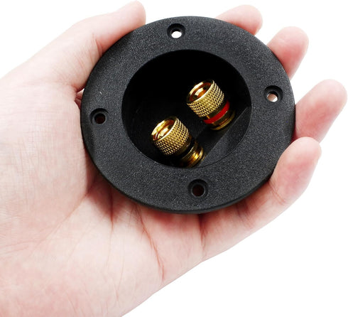 2-Way Speaker Box Terminal Cup, 3 Inch Round Stereo Screw Cup Connectors, Home Stereo Screw Cup Connectors, Pack of 2...