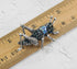 Gyn&Joy Blue Crystal Rhinestones Grasshopper Jump Cricket Insect Brooch Pin...