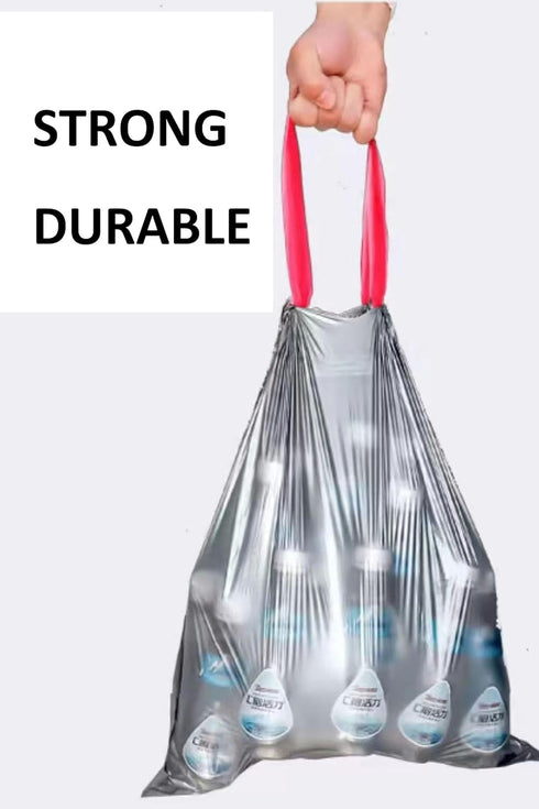 Small Drawstring Trash Bags 4 Gallon 45 Count Tear-Free Gray Individual Unscented Small Garbage Bags Separated Unscented for Bathroom Kitchen...