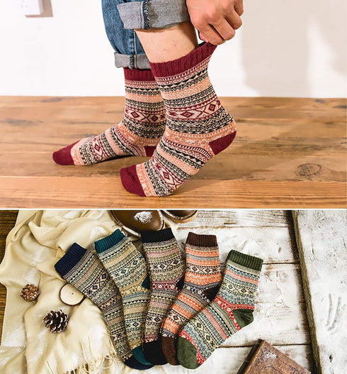 Loritta Womens Wool Socks Winter Warm Thick Knit Soft Vintage Casual Crew Hiking Boot Socks Gifts...