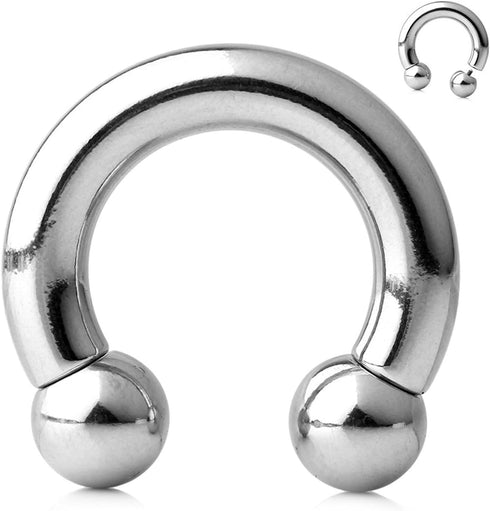 VCMART Internally Threaded Circular Barbells Horseshoe 00G-0G-2G-4G-6G-8G-10G-12G 12mm/16mm/19mm 316L Surgical Steel Pierced Body Jewelry Sold Ind...