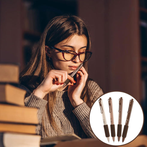 12 Pcs Retractable Quick Dry Ink Pens Comfortable Writing Coffee Pens 0.5 mm Fine Point Black Ink Cute Pens Mechanical Pen for Office School Gifts...
