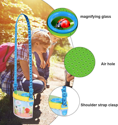 1 Set Children's Insect Collector Insect Cage Habitat Outdoor Jars Catcher Viewer with Magnifier Science Magnifier Cages Toy Toddler Portable Coll...