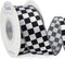 Ribbli Black and White Check Wired Satin Ribbon, 1-1/2 Inch x Continuous 10 Yard, Fall Ribbon for Big Bow, Halloween Ribbon Wreath,Tree Decoration...