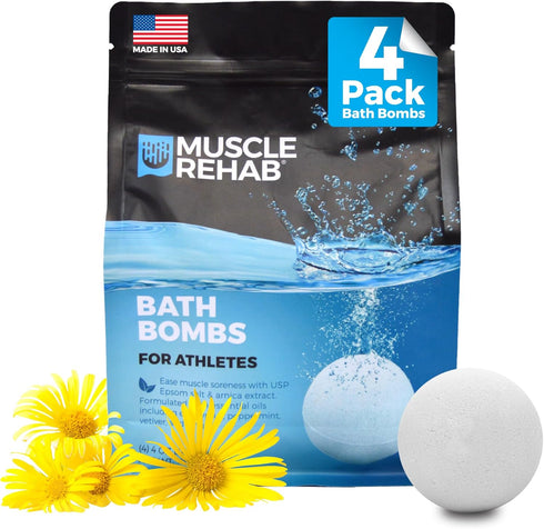 Magnesium Epsom Salt Arnica Bath Bombs - Fast-Absorbing Muscle Soak for Post-Workout - Bath Bombs for Sore Muscles and Pain- Hand and Foot Soak Bo...