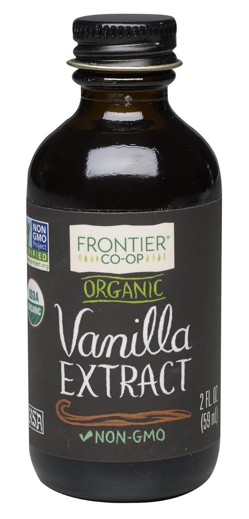 Frontier Co-op Organic Vanilla Extract, 2 Ounce Glass Bottle, Buttery Smooth, Sugar-Free Flavor For Smoothies and More...