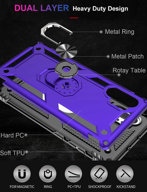 LUMARKE for Galaxy Note 10+ Plus Case,Pass 16ft. Drop Test Military Grade Heavy Duty Protective Phone Cover with Magnetic Ring Kickstand Compatibl...