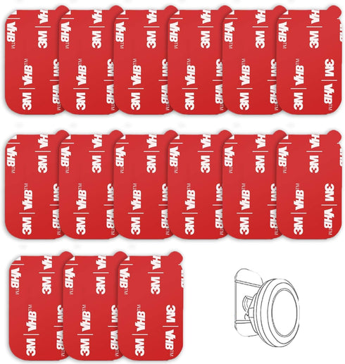 15 Pack Very High Bond Rectangle 3M Sticky Adhesive Replacement Kit, for Magnetic Car Dashboard Phone Mount Base Sticker Parts Double Side 3M VHB ...