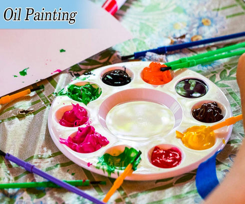 22 PCS Paint Tray Palettes for Kids, Plastic Paint Pallet with 10 Wells, Acrylic Artist Paint Tray Palette for Kids, Students to Acrylic Oil Water...