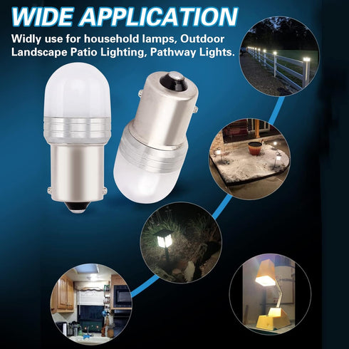 Ba15s 1156 12V 24V P21w LED Bulb 6000K Daylight White, Used for RV Interior, Backup Reverse Lights Landscape Lighting. Camping, RV Lights, Lawn Tr...