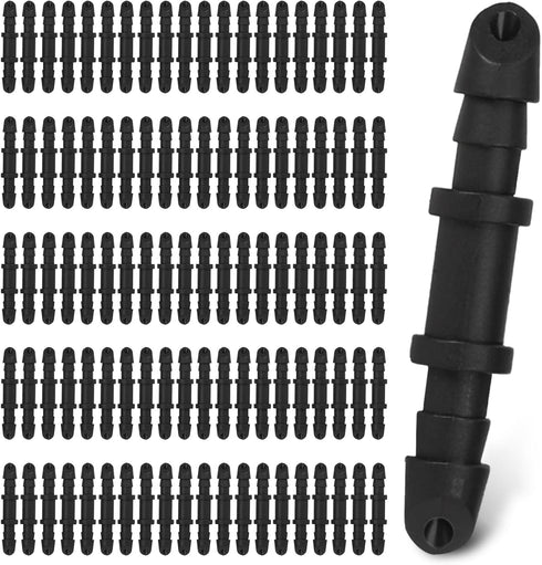 100Pcs Drip Irrigation Fittings 1/4” Single Barbed Coupling Connectors Drip Sprinkler Head Barbed Connectors, Irrigation Tubing Drip Line Coupler ...