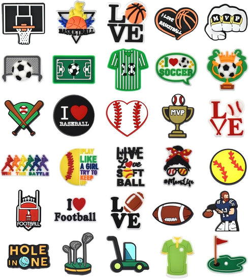30PCS Sports Different Pencil Topper Decoations Cute PVC Pencil Toppes Lovely Black Clip Pencil Decoration Accessories for Pupil/Junior Students G...