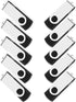 10 Pack 128MB USB Flash Drive Bulk Pack, Bulk USB 2.0 Flash Drives Thumb Drive Swivel Memory Stick Jump Drive Pen Drive Zip Drive...
