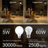 comzler 8 Pack Bathroom Light Bulbs 5000K Daylight, 60 watt Equivalent Light Bulb, E26 Medium Base, G25 LED Globe Light Bulbs for Bathroom Vanity ...