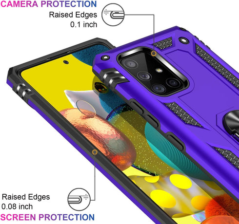 LUMARKE for Galaxy A51 5G Case with Screen Protector,Pass 16ft. Drop Tested Military Grade Protective Phone Cover with Magnetic Ring Kickstand Com...