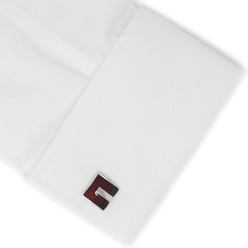 Classic Translucent Burgundy Epoxy Cufflinks In Box...