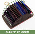 Credit Card Holder for Women, Small RFID Card Wallet Slim Leather Card Organizer Case with Zipper & Keychain(Work Hard)...