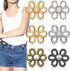 6 Sets Flower Jeans Button Pant Waist Tightener, Adjustable Jean Button Pin, Detachable Jean Button, No Sewing Buttons for Jeans Pant Clips for Lo...