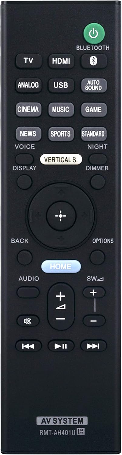 RMT-AH401U Remote Control Replacement Compatible with Sony Sound Bar HT-X9000F SA-X9000F SA-WX9000F HTX9000F SAX9000F SAWX9000F...