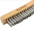 Wire Brush,Stainless Steel Wire Scratch Brush for Cleaning Rust with 14" Long Curved Beechwood Handle,Large...
