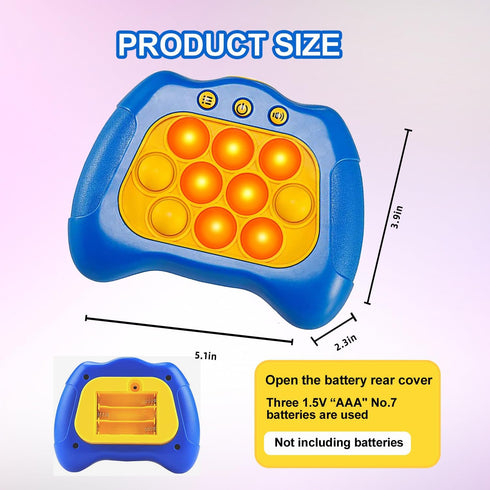 Quick Push Puzzle Game Machine Pop Fidget Light-Up Squeeze Poppet Sensory Toy Educational Push Pop Bubble Toy Stress Relief Party Favors Puzzle Ga...
