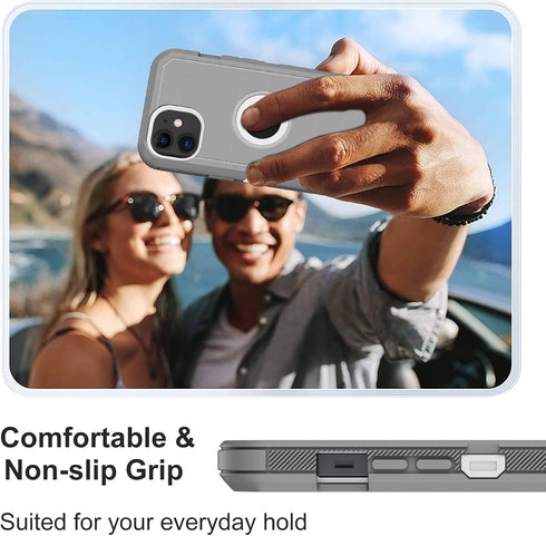for iPhone 11 Case, with Built in Screen Protector Heavy Duty Drop Protection, Full Body Rugged Shockproof Dust Proof 3- Layer Tough Protective Ph...