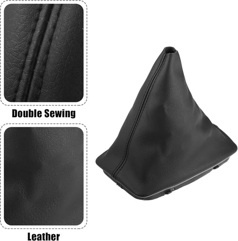 X AUTOHAUX Car Shift Boot Cover Gear Shift Knob Handbrake Gaiter Boot PU Leather for Mercedes-Benz C-class W204 2008-2013...