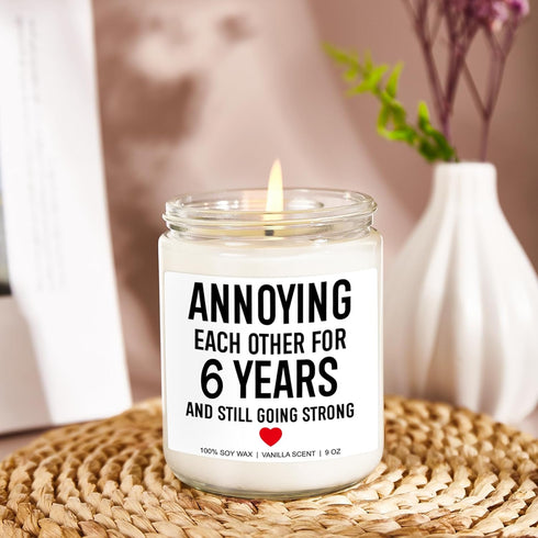 6 Years Candle, Iron Anniversary, Gifts for Him, Her, 6 Year Anniversary, Gifts for Men, Wife, Husband, Women, 6th Wedding Anniversary, Gifts for ...