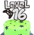 Level 16th Game Birthday Cake Topper, Video Game Boy's 16 Birthday Level Up Party Decoration Supplies...