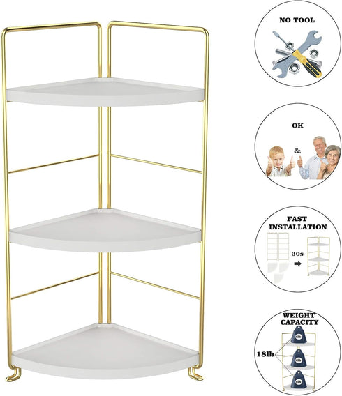 3-Tier Kitchen Spice Rack , Standing Rack,Triangle Bathroom Countertop Storage Shelf ,Cosmetic Organizer Holder , Stackable Cabinet Organizer , Ki...