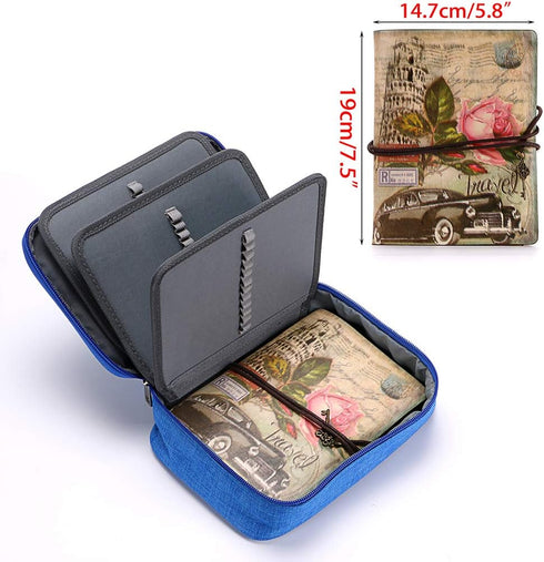 BTSKY® High Capacity Zipper Pens Pencil Case- Multi-Functional Stationery Pencil Pouch 72 Slots Colored Pencil Case Portable Pencil Bags With 2 Re...