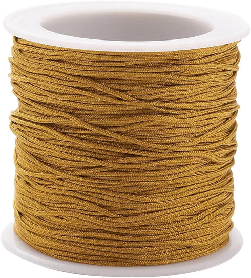 PH PandaHall 1.5mm 100 Yards Camel Nylon String for Bracelets, Beading Thread Nylon Cord Blind Cord Braided Lift Shade Cord Wind Chime Replacement...