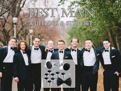 Aienid 2pcs Cufflinks and 8pcs Cuff Studs Set for Men Stainless Steel Tuxedo Shirts Business Wedding...