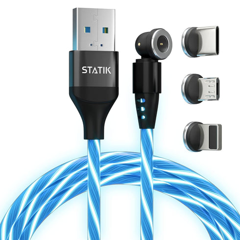 Statik GloBright 360 Magnetic Charging Cable, Light Up Charging Cable, Magnetic USB C Charging Cable, LED Charging Cable, Magnetic Charger Cable, ...