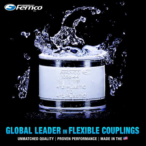 Fernco 1056-075 3/4-in. Flexible PVC Condensate Pipe Coupling for Plastic and Copper Plumbing Connections in White...