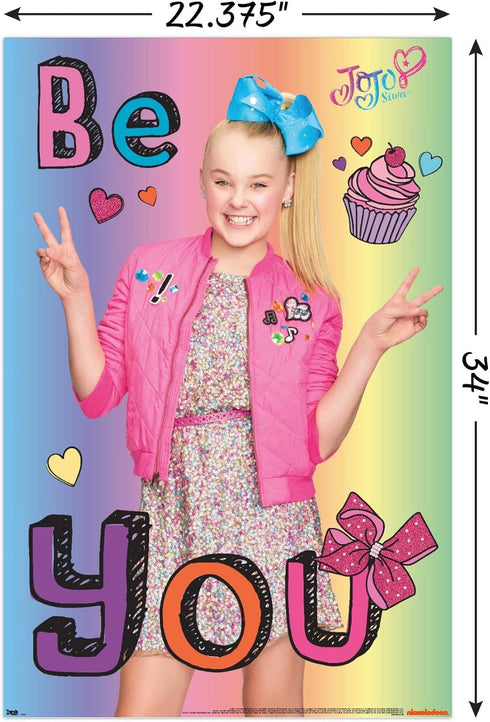 Trends International JoJo Siwa - Be You Wall Poster, 22.375" x 34", Poster & Mount Bundle...