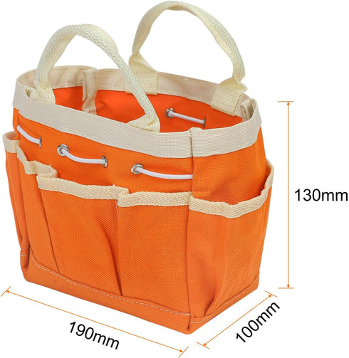 Garden Tool Bag 7.5" x 4" x 5" Large Oxford Waterproof with Pockets Garden Tote Bag Gardening Plant Tool Organizer Storage Carrier Store for Outdo...