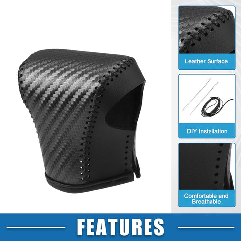 Gear Shift Head Knob Cover Transmission Lever Trim for Lexus UX 200 UX 250h 2019 2020 2021 2022 Faux Leather Black...