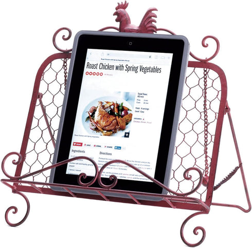Red Rooster Cookbook Stand 13x9x13.25...