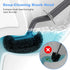 HAMITOR Toilet Bowl Brush Holder Set: Curved Design with Holder for Deep Cleaning Under Rim - Compact Hidden Scrubber for Small Space - Modern RV ...