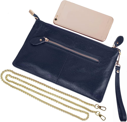 YALUXE Genuine Leather Wristlet Handbags Purses Cell Phone Pocket Clutch Wallet Crossbody Bags for Women...